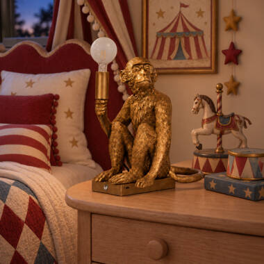 Image of Edit Conor USB Rechargeable LED Monkey Table Lamp