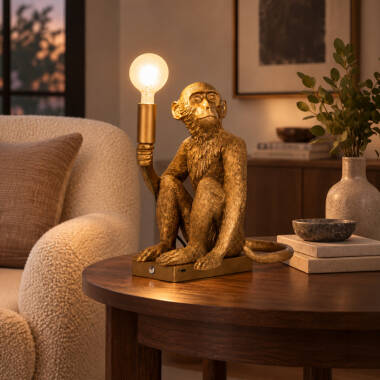 Image of Edit Conor USB Rechargeable LED Monkey Table Lamp