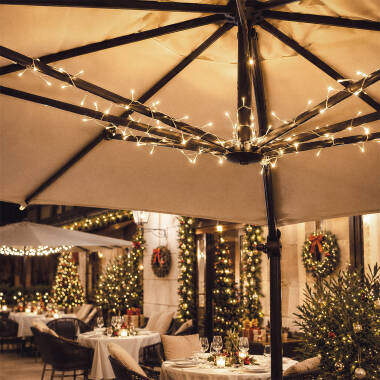 Image of Edit Parasol Multi Function Battery Operated LED String Lights with Remote Control - 120 Lights