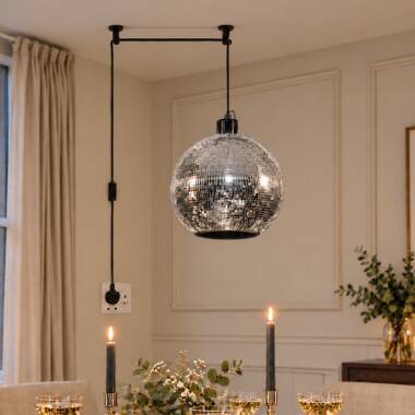 Edit Disco Ball Ceiling Pendant Light With Plug
