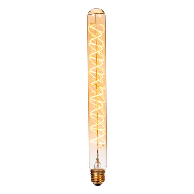 Image of Lucide 4. 9W LED Dimmable Decorative Filament 300mm Amber Tubular Bulb - Screw Cap