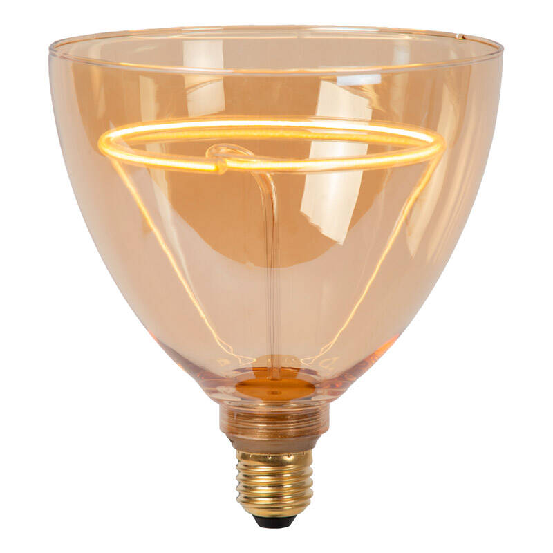 Image of Lucide 4W Non-Dimmable LED Decorative Filament 150mm Amber Bulb - Screw Cap