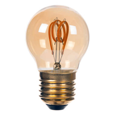 Image of Lucide 3W Non-Dimmable LED Decorative Filament Amber Golfball Bulb - Screw Cap
