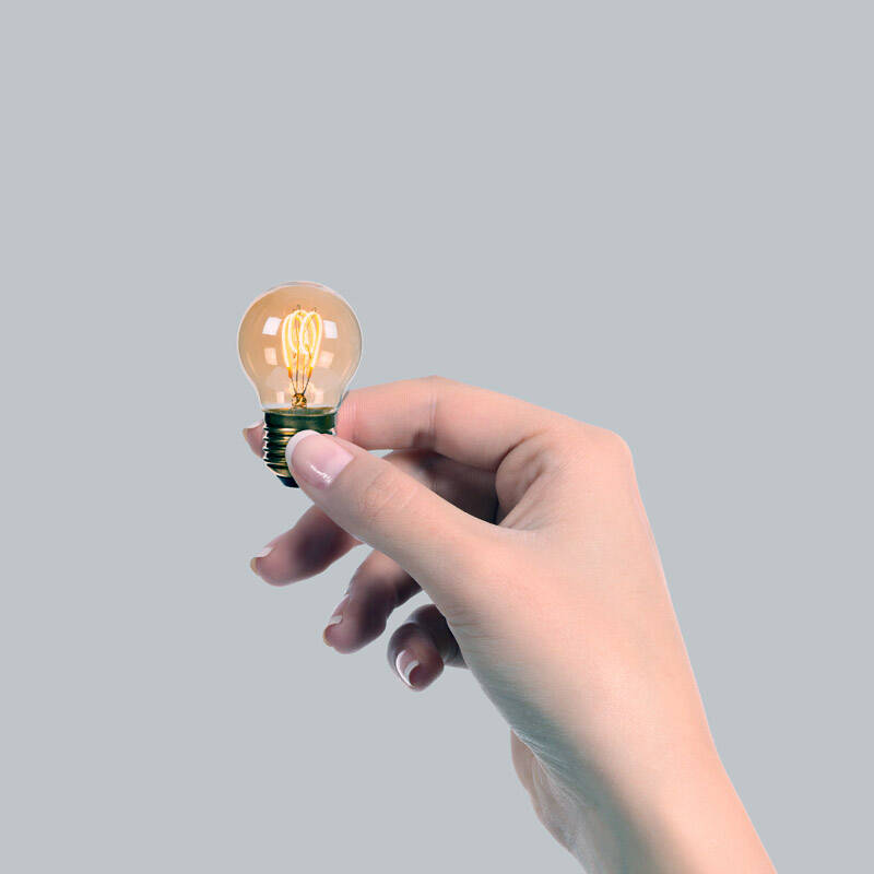 Image of Lucide 3W Non-Dimmable LED Decorative Filament Amber Golfball Bulb - Screw Cap