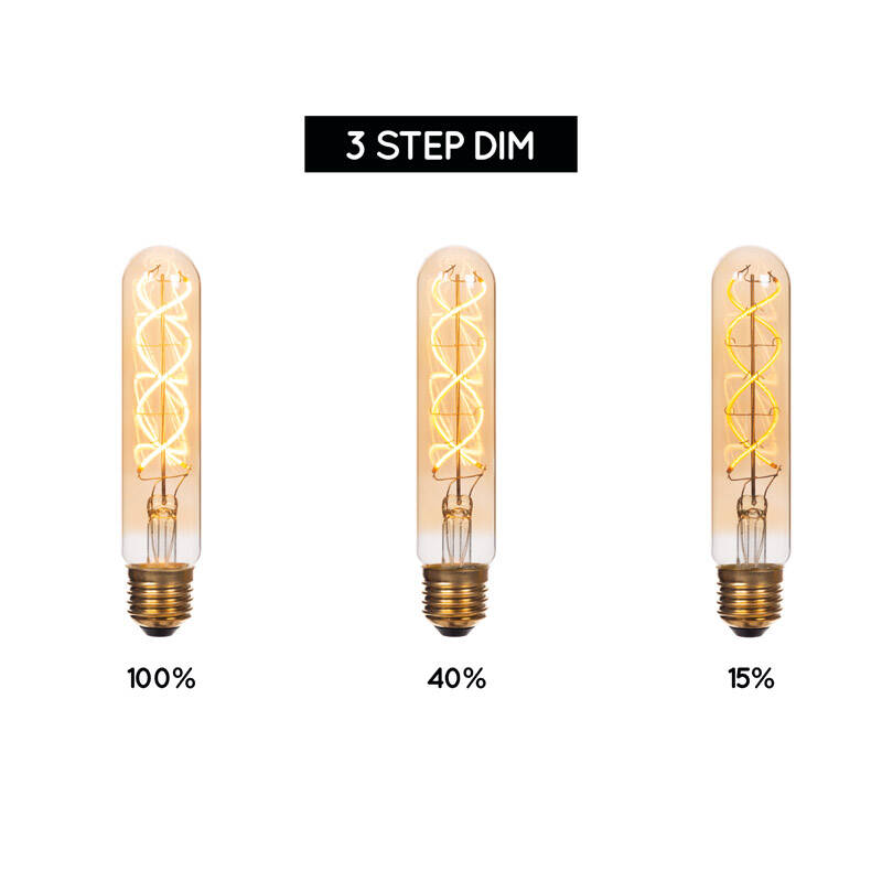 Image of Lucide 9W Dimmable LED Decorative Filament 300mm Amber Tubular Bulb - Screw Cap