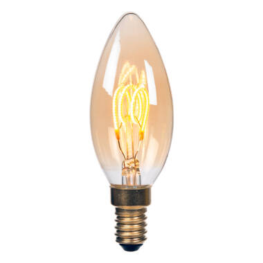 Lucide 3W Dimmable LED Decorative Filament Amber Candle Bulb - Small Screw Cap