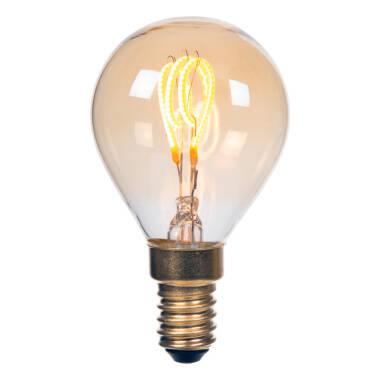 Lucide 3W LED Decorative Filament Amber Golfball Bulb - Small Screw Cap