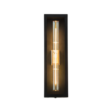 Image of Westport Obsidian LED Half Lantern Outdoor Wall Light