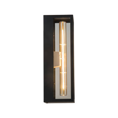 Image of Westport Obsidian LED Half Lantern Outdoor Wall Light