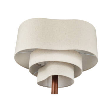 Image of Wisteria Mode Wood Faux Linen Floor Lamp