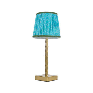 Image of Wisteria Sora House Faux Silk USB Rechargeable LED Table Lamp