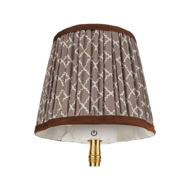 Image of Wisteria Sora House Faux Silk USB Rechargeable LED Table Lamp