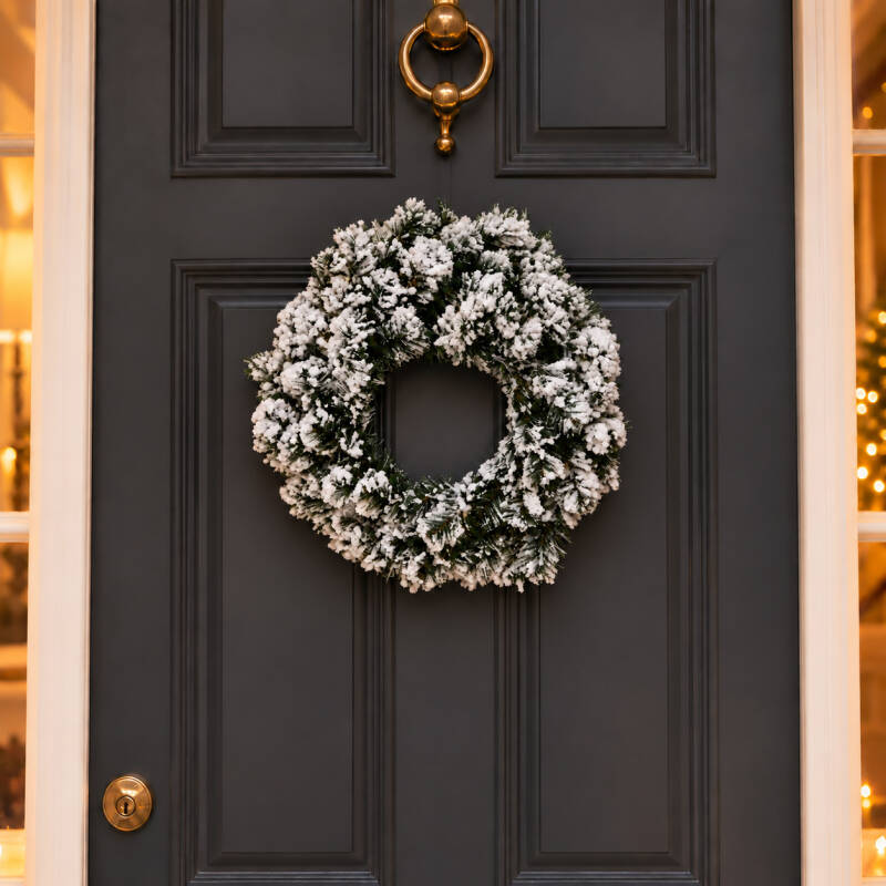 Image of Sirius Anton Snowy Battery Operated LED Outdoor Christmas Wreath