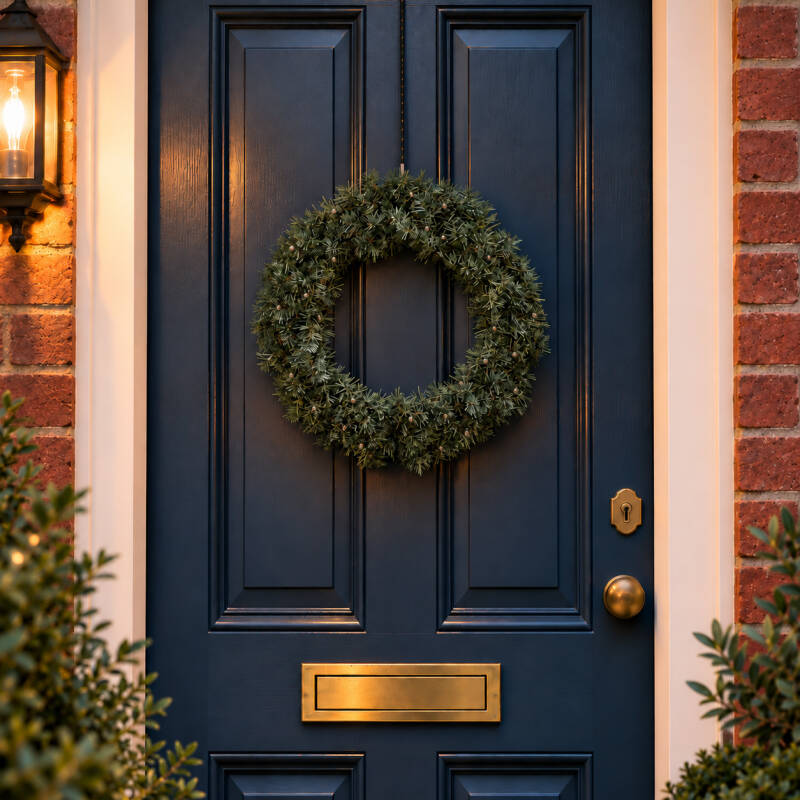 Image of Konstsmide Christmas 60cm Amber LED Spruce Wreath Decoration