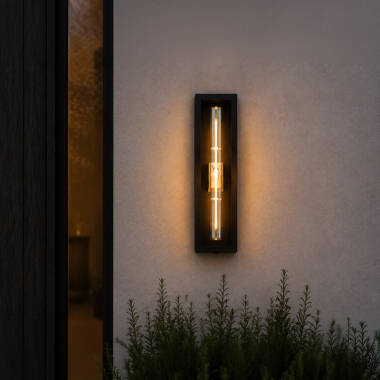 Image of Westport Obsidian LED Half Lantern Outdoor Wall Light