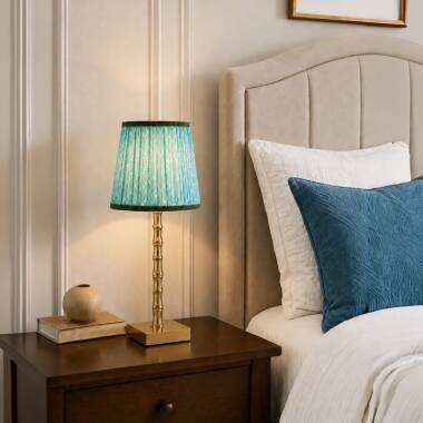 Image of Wisteria Sora House Faux Silk USB Rechargeable LED Table Lamp