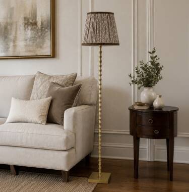 Image of Wisteria Sora House Faux Silk USB Rechargeable LED Floor Lamp