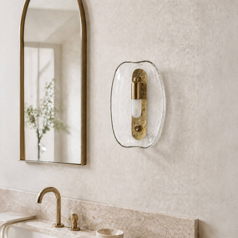 Image of Wisteria Velluto Bathroom Glass Wall Light