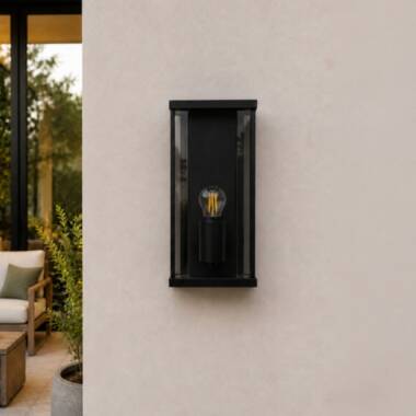 Image of Edit Halo Half Lantern Outdoor Wall Light