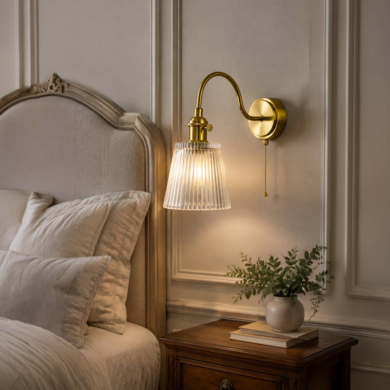 Image of Wisteria Stratford Ridged Glass Series Wall Light