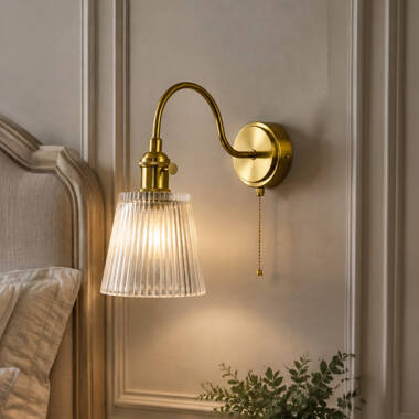 Image of Wisteria Stratford Ridged Glass Series Wall Light