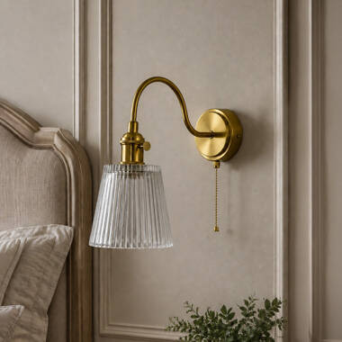 Image of Wisteria Stratford Ridged Glass Series Wall Light