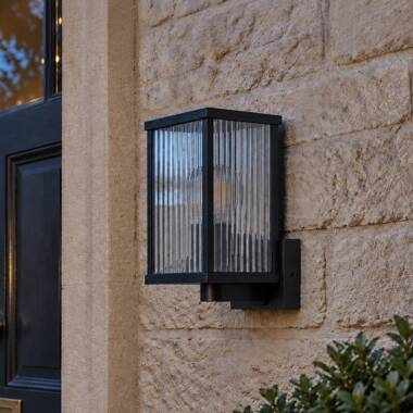 Image of Edit Aster Ridged Glass Outdoor Lantern Wall Light
