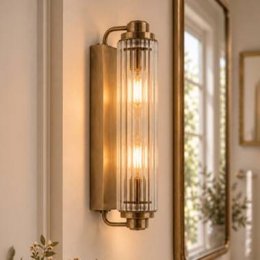 Image of Wisteria No.10 Ridged Glass Bathroom Wall Light
