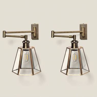 Wisteria Dahlia Swing Arm Reading Light - Pack of 2