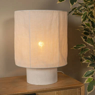 Lucide Tissaja Large Linen Table Lamp