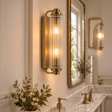 Wisteria No.10 Ridged Glass Bathroom Wall Light