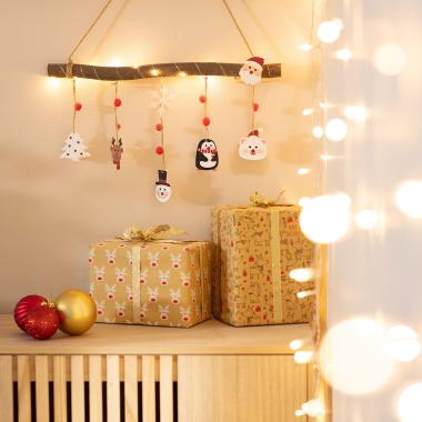 Edit Battery Operated LED Hanging Yule Log Decoration