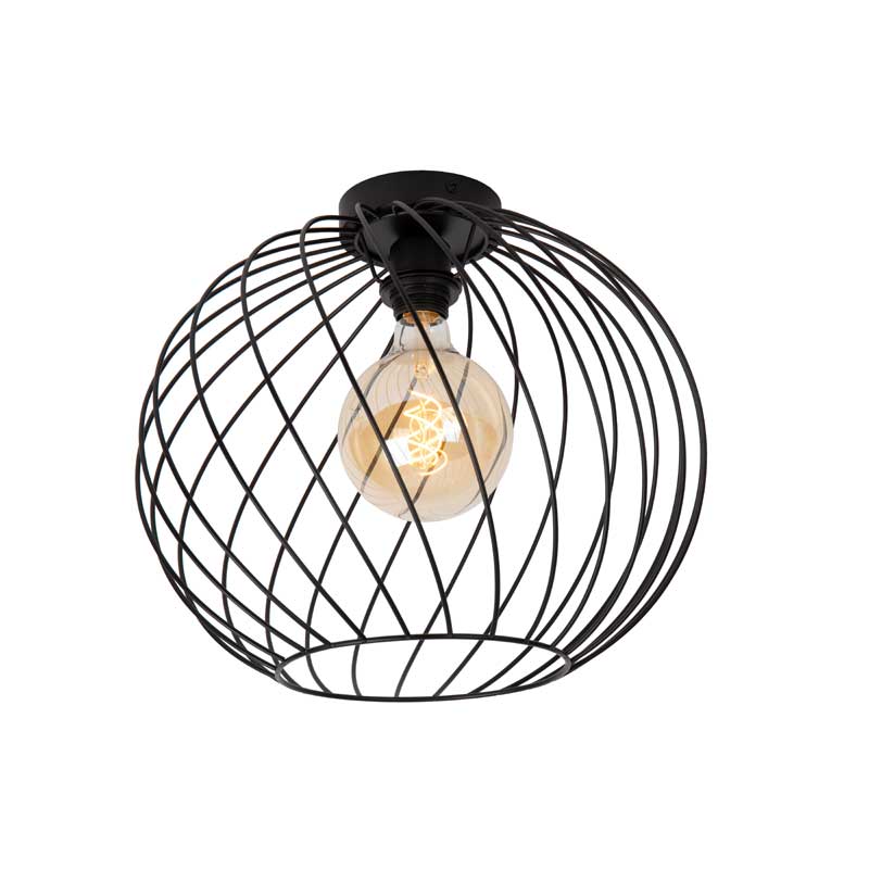 Lucide Danza Large Flush Light - Black