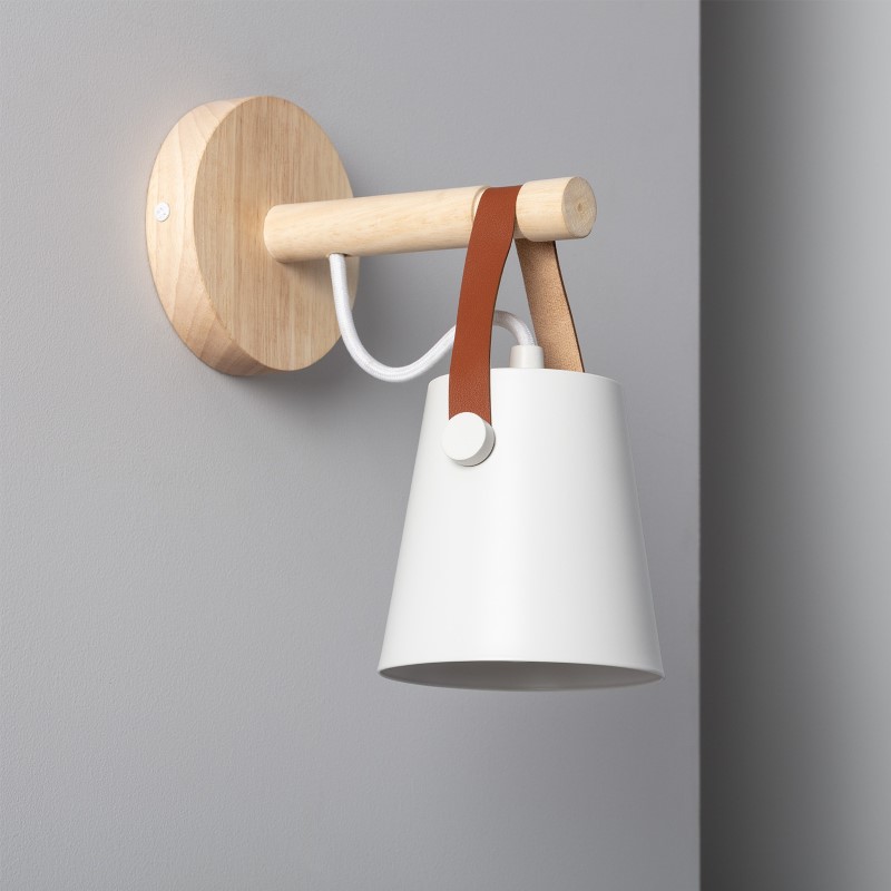 Edit Tynset Single Arm Wall Light - White & Wood