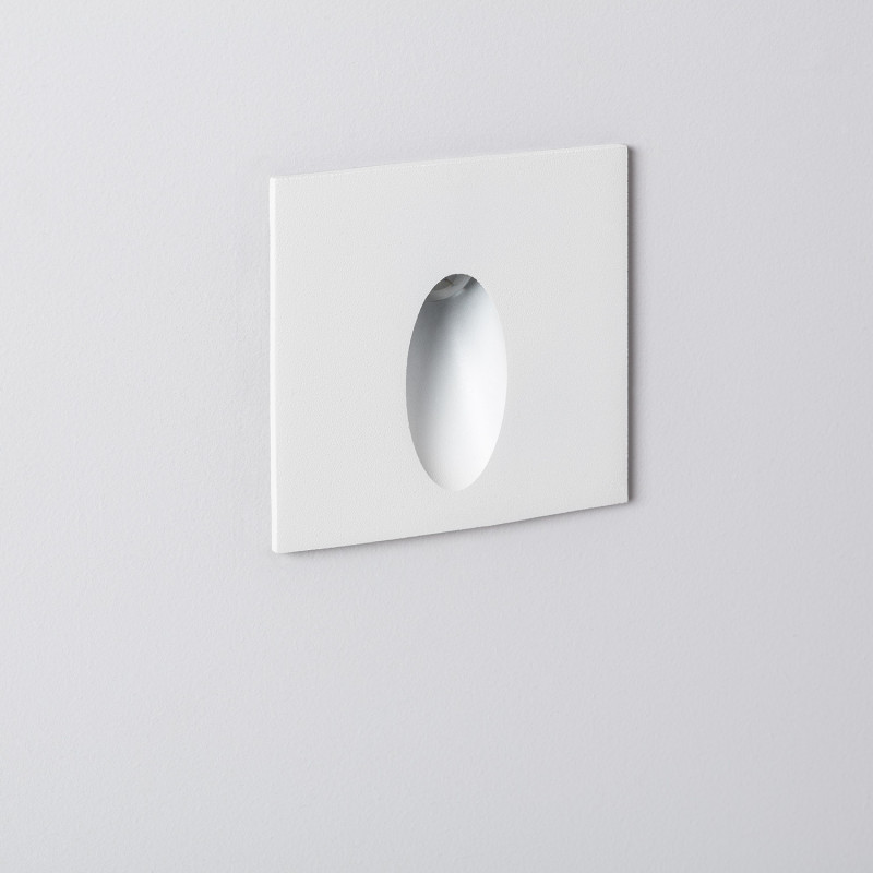 Edit Wabi 3W Square Oval Warm White LED Recessed Outdoor Wall Light - White