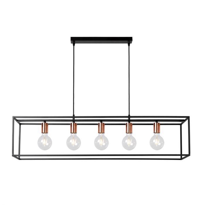 Lucide Arthur 5 Light Bar Ceiling Pendant Light - Black
